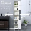 Resenkos Bathroom Cabinet, Narrow Storage Unit, Floor Cabinet for Living Room, Entryway, Kitchen, WHite - 4 of 4