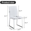 INFURNIC Dining Chairs 4-Pack Heavy-Duty PU Leather Thick Cushion Chairs with Iron Frame for Home and Office, White, 21.5"*17.2"*35.7" - 3 of 4