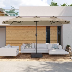 Sonkuki 15x9ft Double-Sided Patio Umbrella Aluminum with Large Canopy - 1 of 4