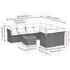 vidaXL Patio Sofa Set with Cushions 9 Piece, Outdoor Conversation Set, Patio Furniture Set for Balcony Garden, Modern Style, Gray Poly Rattan - 3 of 4