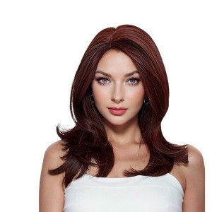 Alilang 11 Inch Layered Curly Wig with Curtain Bangs Synthetic Wavy Wig for Women Hair Wig for Daily - 1 of 4