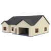 1/64 Tan & Brown Ranch Farm House w/ Opening Garage & Back Deck, 3D Print RW-60B - 3 of 4