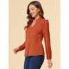Allegra K Women's Elegant V Neck Work Office Button Up Shirt - 3 of 4