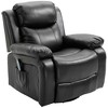 HOMCOM Massage Recliner Sofa Swivel Rocking Chair with Footrest, Black - 4 of 4