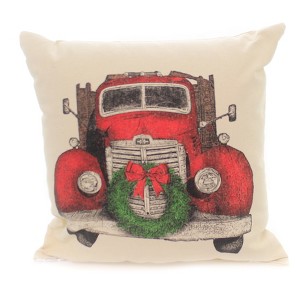 13.0 Inch Truck With Wreath Pillow Home Decor Throw Pillows - 1 of 2
