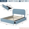 Twin/FULL/Queen/Twin XL Size Kids'Bed Frame with 2 Flexible Drawers, Boucle Upholstered Platform Bed Frame w/ Bookcase Headboard, Bedframe - 2 of 4