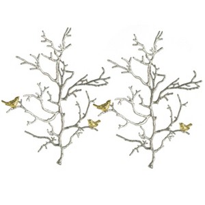 Gulches 17*5.5*22" Metal Branch Wall Sculptures with Bird Accents£¬Set of 2 - 1 of 4