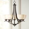 Regency Hill Airington Bronze Pendant Chandelier 23" Wide Rustic Scrolling Arms Scavo Glass 5-Light Fixture for Dining Room Home Kitchen Island - 2 of 4