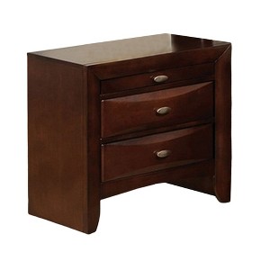 Royal Hampton Nightstand, Spacious Top, Nickel, 3 Drawers, Cherry Brown Solid Wood - 1 of 4