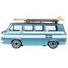 1961 Chevrolet Corvair Greenbrier Van Turquoise Met & Cameo White w/Surfboards 1/87 (HO) Scale Diecast Model Car Oxford Diecast - 3 of 4