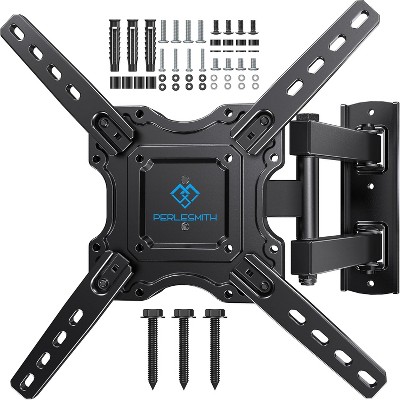PERLESMITH UL Listed Full Motion TV Wall Mount for 26-60" Flat/Curved TVs, Swivel & Extension Arm, Tilt, Max VESA 400x400mm, 77 lbs