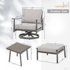 HAPPATIO Aluminum Outdoor Furniture Set,5 Pieces Patio Furniture Set, 1 Side Table, 2 Swivel Chairs and Ottomans with Cushion for Yard Deck Poolside - 3 of 4