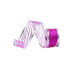 JAM Paper Wire Edged Ribbon 3 yds. Purple Wave Glitter (210427868) - 1 of 1
