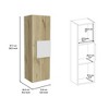 Medicine 38H" Single Door Cabinet, Three Shelves, Light Oak / White - 3 of 4
