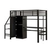TIRAMISUBEST Metal Twin Size Loft Bed With Bulit-in Desk, Wardrobe and Storage Staircase, Metal Loft Bedframe with Storage Shelf and Ladder - 4 of 4
