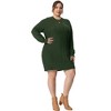 Agnes Orinda Women's Plus Size Knit Sweater Warm Long Sleeve Pullover Mini Dresses - 3 of 4