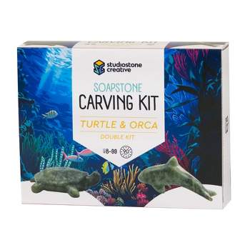 Studiostone Creative Turtle & Orca Double Soapstone Carving Kit