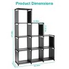 Cube Storage Organizer 9 Cubes Closet Shelves Cabinet Bookcase Non-Woven Fabric Cube Shelf for Living Room Bedroom Office - 3 of 4