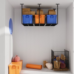 Karl Home 36 in. D x 72 in. W Black in Adjustable Height Overhead Ceiling Mount Garage Storage Rack - 1 of 4