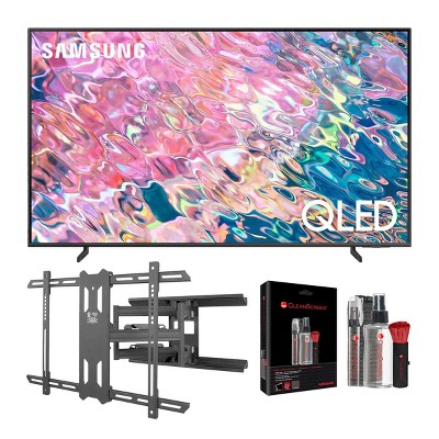 Samsung QN43Q60BA 43" QLED 4K Full Array Smart TV (2022) with Kanto PDX650 Articulating Full Motion TV Mount and AudioQuest CleanScreen Kit