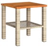 vidaXL Garden Table Beige Poly Rattan Small UV-resistant materials - 2 of 2