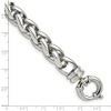 Black Bow Jewelry Men's 12mm Stainless Steel Polished Fancy Spiga Chain Bracelet, 8 Inch - 4 of 4