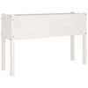 vidaXL Planter Outdoor Raised Garden Bed Flower Box with Legs Solid Wood Pine White 1 pcs - 4 of 4