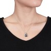 EVERLY JEWELRY | Sterling Silver 9.5-10mm Black Tahitian Pearl Crisscross Pendant with Chain, 18" - 4 of 4