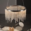 BAOURE 16in Luxury Crystal LED Chandelier Chrome Modern Chandelier Adjustable Height and Color Temperature for Living Room Dining Room Bedroom - 3 of 4