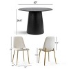 5 PCS Dining Table Set for 4 Modern Wood Round Table With 4 Upholstered Chairs for Dining Room,Farmhouse,Kitchen-Tanpinhause - 3 of 4