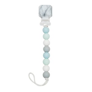 Loulou Lollipop Gem Silicone Pacifier Clip - Blue Mint - 1 of 4