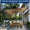 10x14 Feet Wall Mounted Lean To Metal Awning Gazebo,Heavy Duty Outdoor Gazebo,Gazebo With Roof For Patio,Decks,Backyard-Coolbibila - 3 of 4