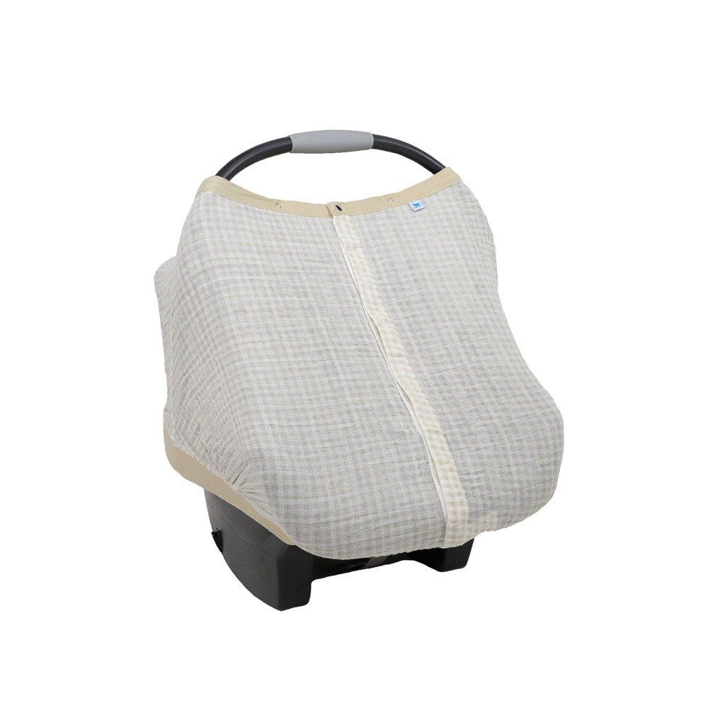 Photos - Car Seat Accessory Little Unicorn Cotton Muslin Car Seat Canopy 2 - Tan Gingham