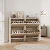 4 Shoe Cabinet with Flip Drawers, Wooden Shoe Cabinet with Adjustable Shelf, Freestanding Shoe Organizer, Hidden Shoe Storage for Entryway Hallway - 3 of 4