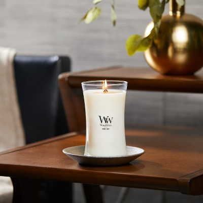 Large White Teak Soy Scented Jar Candle