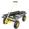 Steel Garden Cart Heavy Duty 550 Lbs Capacity With Removable Mesh Sides Utility Metal Wagon With 180° Rotating Handle Perfect For Garden - 4 of 4