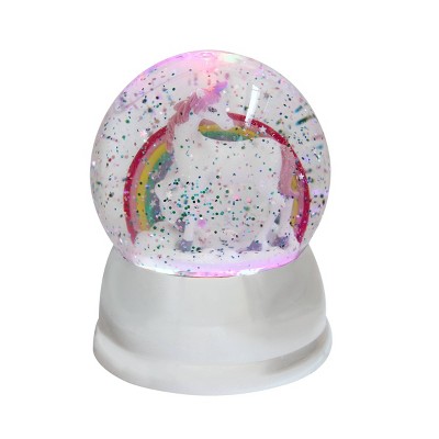Small Gold Unicorn LED Water Ball Snow Globe Colour Changing Glitter Ornament
