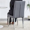 Syemin 2-Piece Armless Dining Chairs Set Upholstered Dining Chairs PU Material High Back Seats for Dining Room, Gray, 16.8"*17.5"*38.2" - 3 of 4