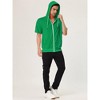 Lars Amadeus Men's Solid Color Zip Up Short Sleeve Hoodies Sweatshirt - 3 of 4
