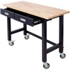 Okak 48/60IN Wide Office Desk with Adjustable Height, Standing Desk with Metal Wheels, Computer Desk for Living Room, Workshop, Office - 4 of 4