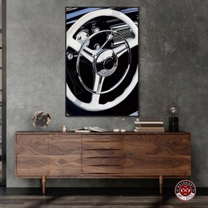 Notoriart Classy Steering Wheel Car Wall Art Framed - 1 of 4