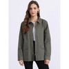INSPIRE CHIC Women's Drawstring Waist Flap Pockets Lightweight Utility Jacket - 3 of 4
