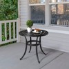 VisioGear Patio Round End Table, Patio Side Table with Umbrella Hole, Patio Bar Table for Indoor Garden Porch Balcony, Black, 23.6"*23.6"*20.7" - 2 of 4