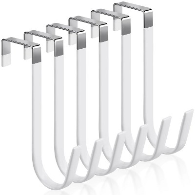 LunaLulinlk 6 Pack Metal Door Hooks, Door Hooks with Soft Rubber Surface, Heavy Duty Organizing Door Hangers