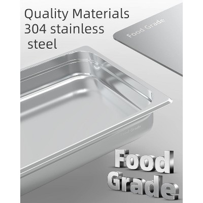 2/4/6 Inch Deeo Full-Size Hotel Pans. Commercial-grade stainless steel with anti-jam design for buffets, catering, and restaurant use