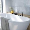 Cobbe Matte Black 5-Hole Installation Tub Faucet Kit -2 Switches, 1 Diverter Knob, 7.09-Inch Wide Tub Spout, Hand Shower - 3 of 4