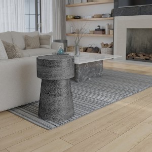 Royal Hampton Vintage Accent Side Table with 15.5 Inch Round Top and Cast Aluminum Drum Base - 1 of 4