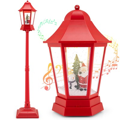 Tangkula 5.3 Ft Musical Christmas Street Lamp w/ 8 Tunes 60 LED Lights Mute Mode