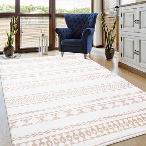 TROPOW Large Area Rug Boho Washable Rugs for Living Room Ultra-Soft Non-Slip Backing Accent Bedroom Rug Low Pile Non-Shedding Floor Carpet - 1 of 4