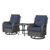 POCASSY Gray Wicker Swivel Rocking Chairs, Oversized Rocker Patio Chairs Rattan Glider Chairs with 4" Thick Seat Cushion - 2 of 4